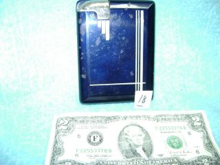 (18) Retro Cigarette Lighter And Case Combo,  Blue,  Magic Case Mfrs Usa,  Vintage