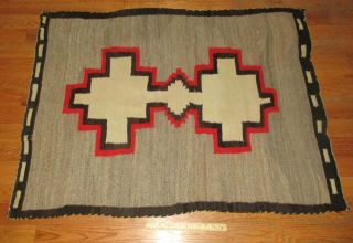 Vintage Early 20th C Native American Indian Navajo Ganado Red Rug Blanket 51x39 "