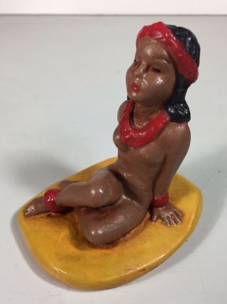 Vintage Chalkware Nude Woman Pin - Up Figurine Statue 1940 