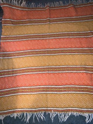 Vintage Faribo 100 Pure Wool Blanket Throw 40x40 Without Fringe Mesa