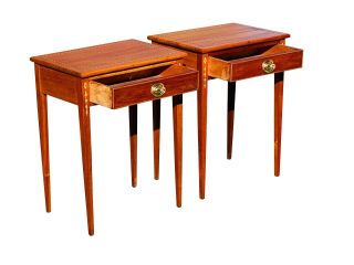 20TH C FEDERAL ANTIQUE STYLE MAHOGANY WORK TABLES / NIGHT STANDS 5