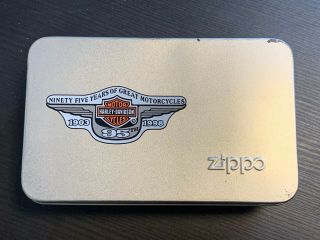 Vintage Zippo Lighter Knife File Gift Set Harley Davidson 95th Anniversary 1903