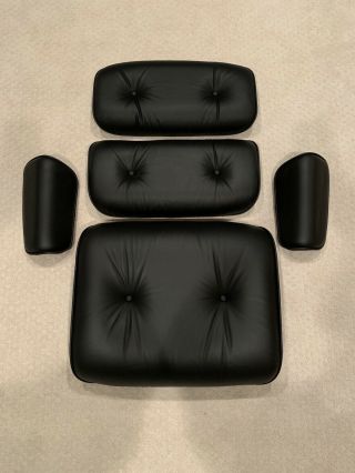 Herman Miller Eames Lounge Chair Black Leather Set