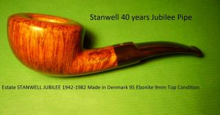 Estate Stanwell Jubilee 1942 - 1982 Made In Denmark 95 Ebonite 9mm 14 - 612