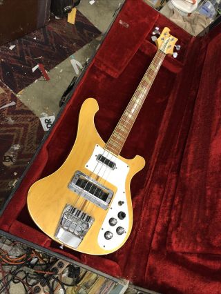1980 Rickenbacker 4003 Vintage Bass Guitar Maple Glo W/ Case Shape - Look