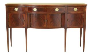 32248ec: Hickory Chair Co Federal Style Inlaid Mahogany Sideboard