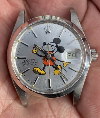 Vintage Rolex Oysterdate Precision Mickey Mouse Ref 6694 Year 1966 Watch