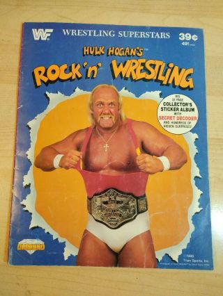 Vintage Wwf Hulk Hogan Rock N Wrestling Diamond Sticker Album No Decoder 1986