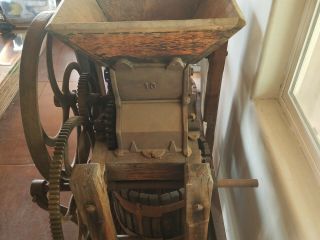 Cast Iron and Wood Fruit press Wine Grape vintage Antique Winery 6