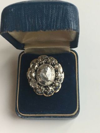 Huge Antique Georgian Rose Cut Diamond Ring
