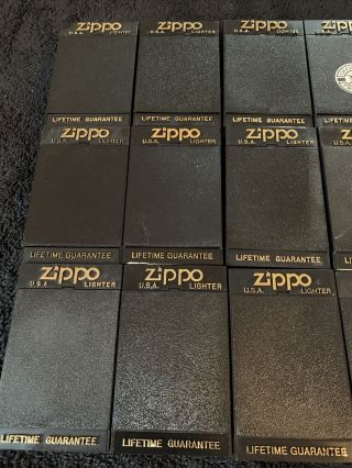 18 EMPTY Black Plastic Boxes For Zippo Lighters 2