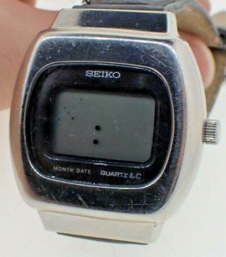 Vintage Seiko Quartz Lcd Wristwatch 0532 - 5029 Stainless Not Running