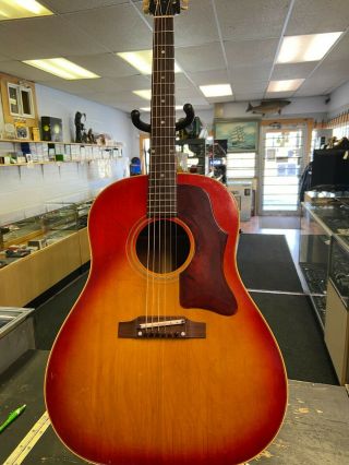 Vintage 1964 Gibson J - 45 Adj Cherry Sunburst Acoustic Guitar