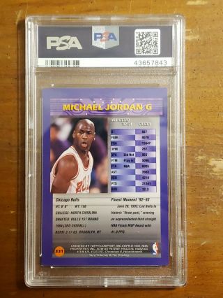 1994 - 95 Topps Finest Michael Jordan 331 Psa 9