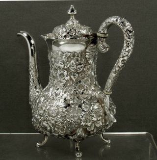 Baltimore Silversmiths Sterling Tea Set c1905 HAND DECORATED 5