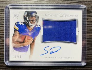 2015 Stefon Diggs National Treasures Rookie Jersey Auto /99