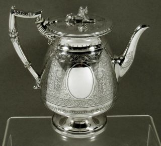 English Sterling Tea Set  1897 EGYPTIAN REVIVAL 4