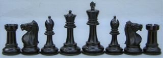 Antique English Jaques of London Staunton Ebony & Boxwood Library Size Chess Set 4
