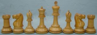 Antique English Jaques of London Staunton Ebony & Boxwood Library Size Chess Set 5