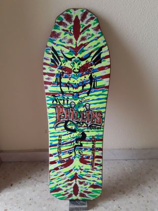 Nos 80 Vintage Skateboard Deck Jeff Phillips Demon Tie Dye