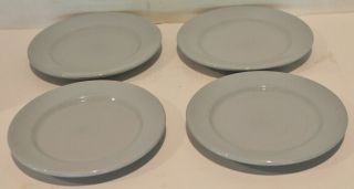 Set Of 4 Vtg Buffalo China Blue Lune Ware Dessert Plates 1940 