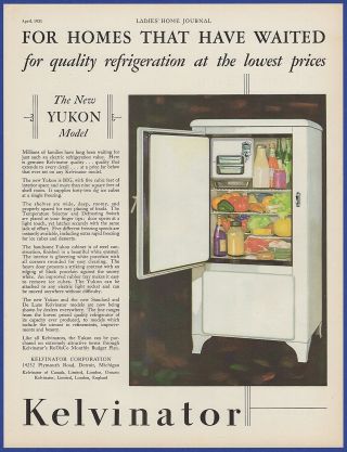 Vintage 1931 Kelvinator Refrigerator Kitchen Appliance Ephemera Print Ad 30 