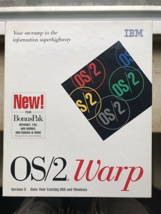 Vintage Computer Software Disks Ibm Os/2 Warp Version 3.  0 With Bonuspak