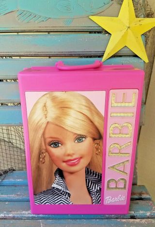 Pink Barbie Doll Fashion Wardrobe Trunk Tara Toy 2003 Carrying Case -