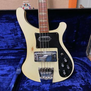 Vintage 1977 Rickenbacker 4001 White Electric Bass Guitar W/ Ohsc