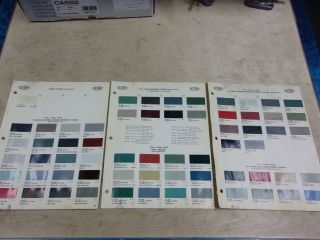 Vintage Paint Chips 1959 1960 1961 Mg,  Rootes Group,  Opel,  3 Sheet Set