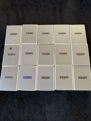 15 Empty Full Size Zippo Lighter Boxes - Metal With Sleeve