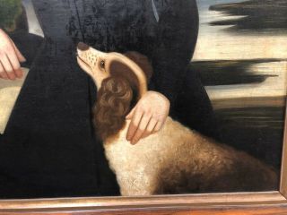 Large Antique 19th Century Portrait Painting of a Boy with his Dog,  c 1820 6