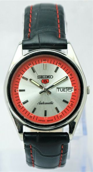 Formal Seiko 5 Silver Dial 6309 Day/date 17 Jewels Japan Wrist Watch