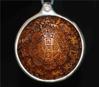 Tibetan old antique zodiac buddhist pendant kapala skull amulet mandala thangka 3
