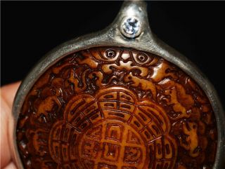 Tibetan old antique zodiac buddhist pendant kapala skull amulet mandala thangka 4