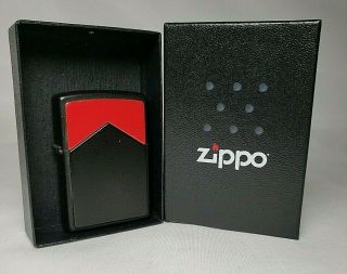 Rare Vintage Zippo Cigarette Lighter Red & Black Deco Arrow Marlboro Design