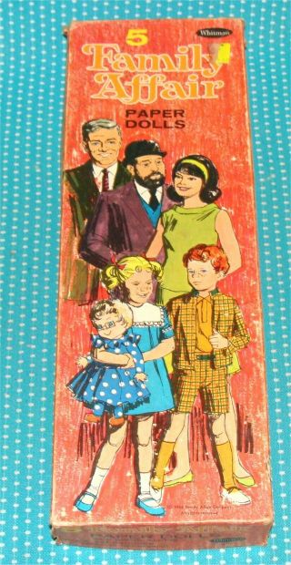 Vtg Family Affair Paper Dolls Set 1968 Whitman 4767 Stands Clothes Mrs.  Beasley