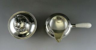 Vintage Georg Jensen Blossom Sterling Silver Tea Set Creamer 2D Sugar Bowl/Dish 6
