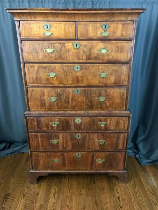 Antique 18th Century George Ii Walnut Chest On Chest - Available