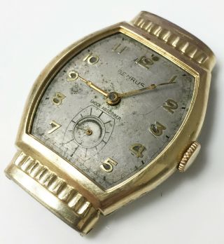 Benrus Model Bb4 Swiss Vintage Gold Plated Wrist Watch S 832249