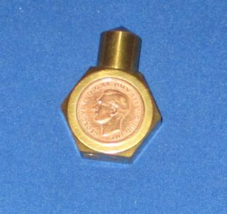 Brass Lighter With Georgivs Vi D:g:br:omn:rex Half Penny 1939 Coin