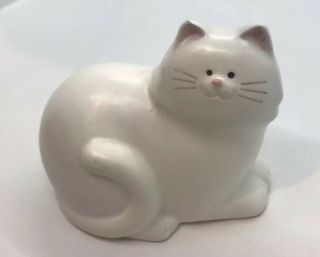 Vintage Takahashi White Cat Bank Porcelain Made In Japan