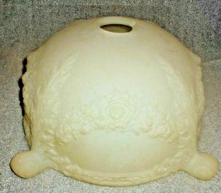 Unusual Large Vintage Frosted Glass Ceiling Light Shade Globe Dome W/flowers