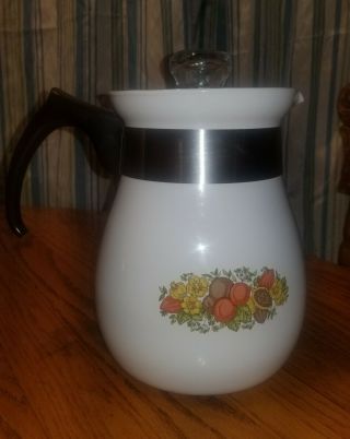 Vintage Corning Ware Stove Top 6 Cup Coffee Percolator P - 166 Spice Of Life.