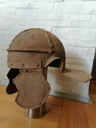 Ancient Roman Iron Legionary Helmet 2 - 3 Ct.  Ad Legio Vii From Battle Of Naissus