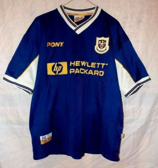 Vintage 1997 Tottenham Hotspur Hewlett Packard Blue Jersey By Pony Man 