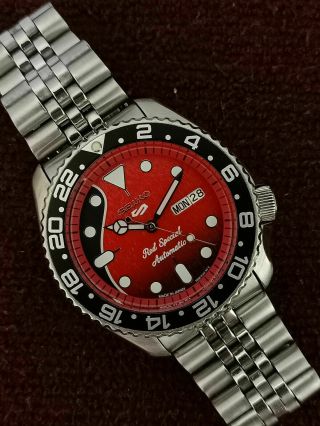 RED SPECIAL BRIAN MAY DIAL MOD SEIKO 7S26 - 0020 SKX007 AUTOMATIC WATCH 730544 3