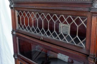 Antique Mahogany Bookcase leaded glass – Globe Wernicke Ideal - 4 High Stack up 3