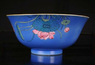 FINE Antique Chinese Famille Rose Porcelain Lotus Bowl QIANLONG M & P c1735 - 96 4