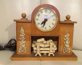 Vintage 1950’s United Fireplace Mantle Clock Mid Century Model No.  419 Usa